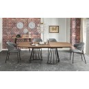 Стол обеденный HALMAR EVERTON ореховый/черный 180-200/100